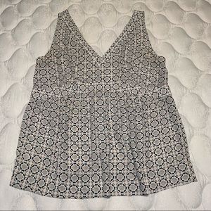 LOFT printed double V neck top